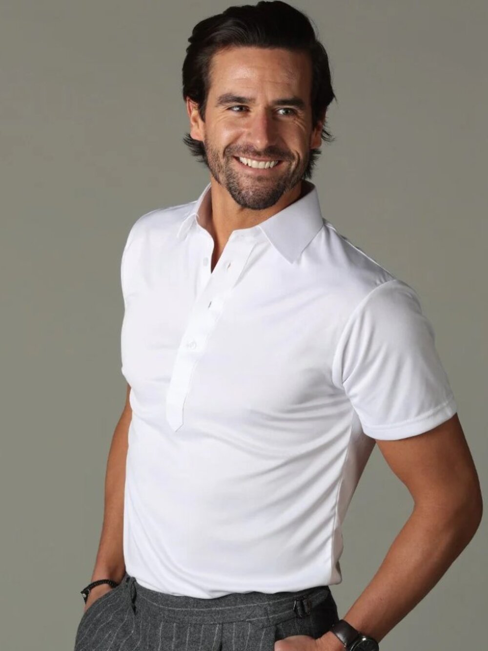 Collars & Co. Semi-Spread Collar Polo – White